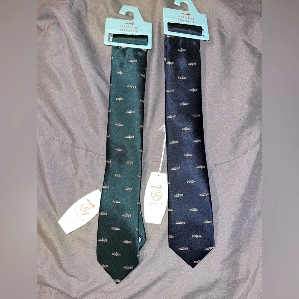 2 Boys Classic Navy and Green Ties